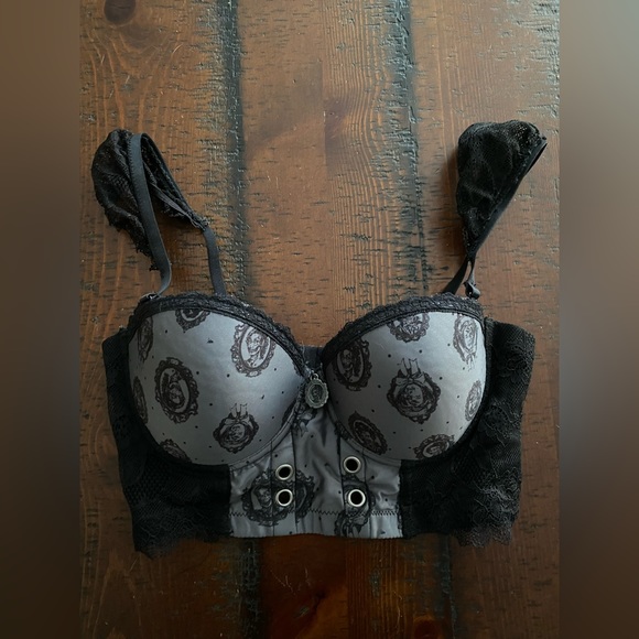 Pride + Prejudice + Zombies corset bra top goth emo Tripp NY top size M 🖤 ~ - Picture 3 of 8
